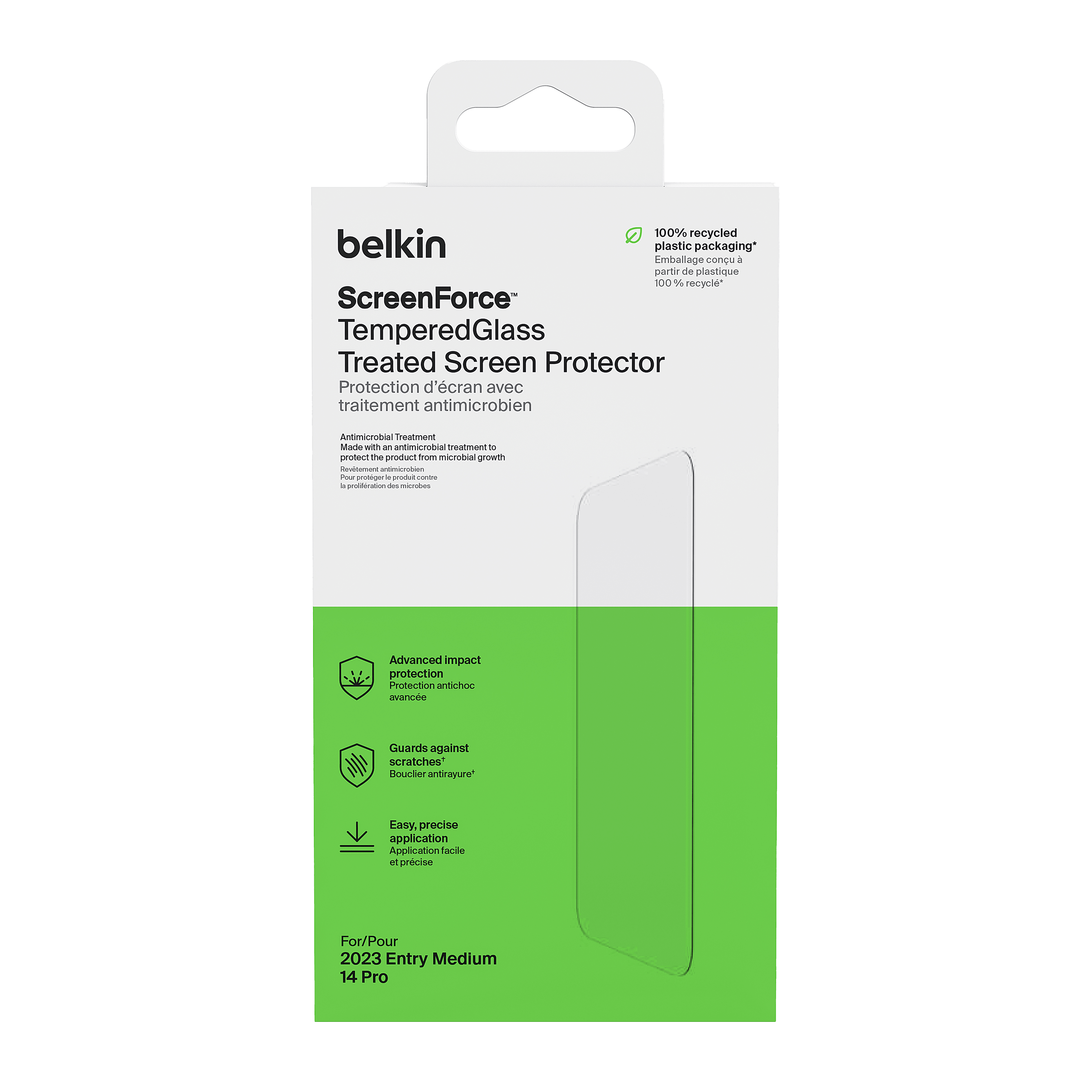 Belkin - Glass Screen Protector With Ez Tray For Apple Iphone 15 / Iphone 16 - Clear