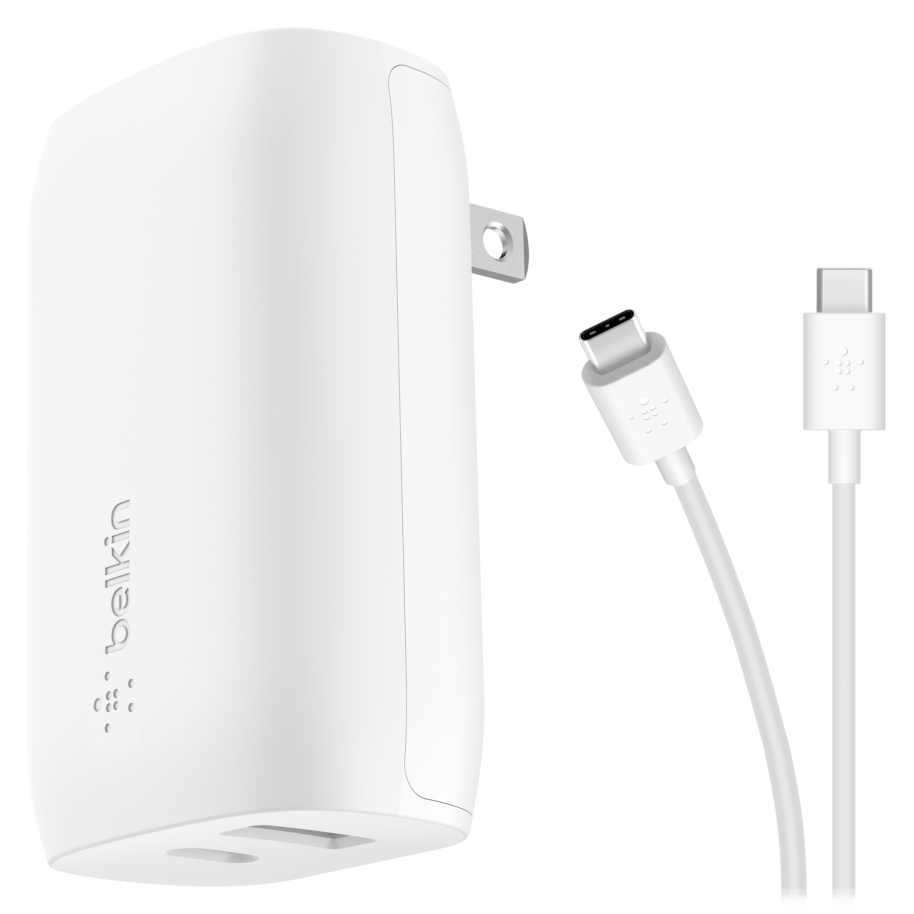 Belkin - Dual Port Usb A And Usb C Pd 37w Wall Charger With Pps - White