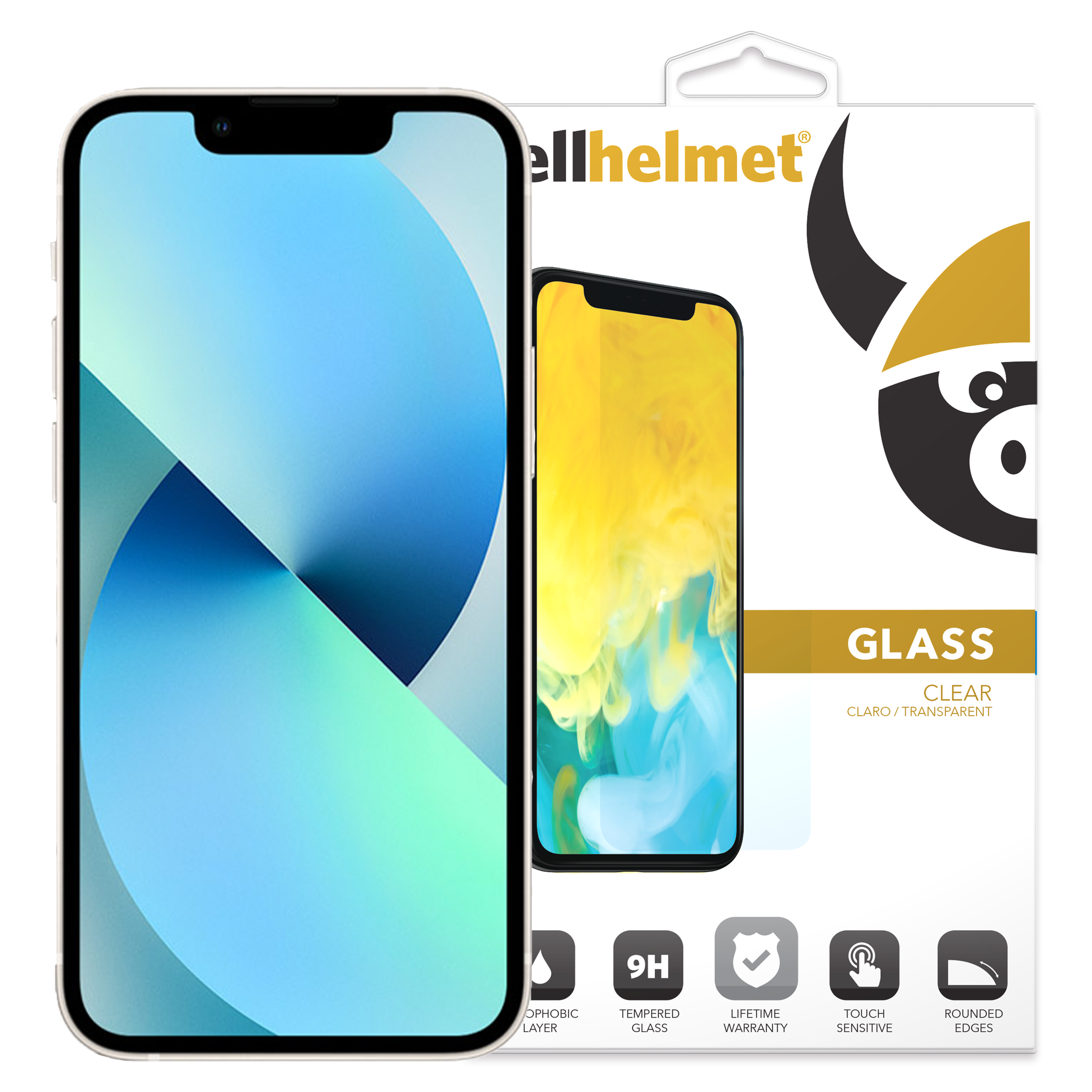 Cellhelmet - Tempered Glass Screen Protector For Apple Iphone 13 Mini - Clear