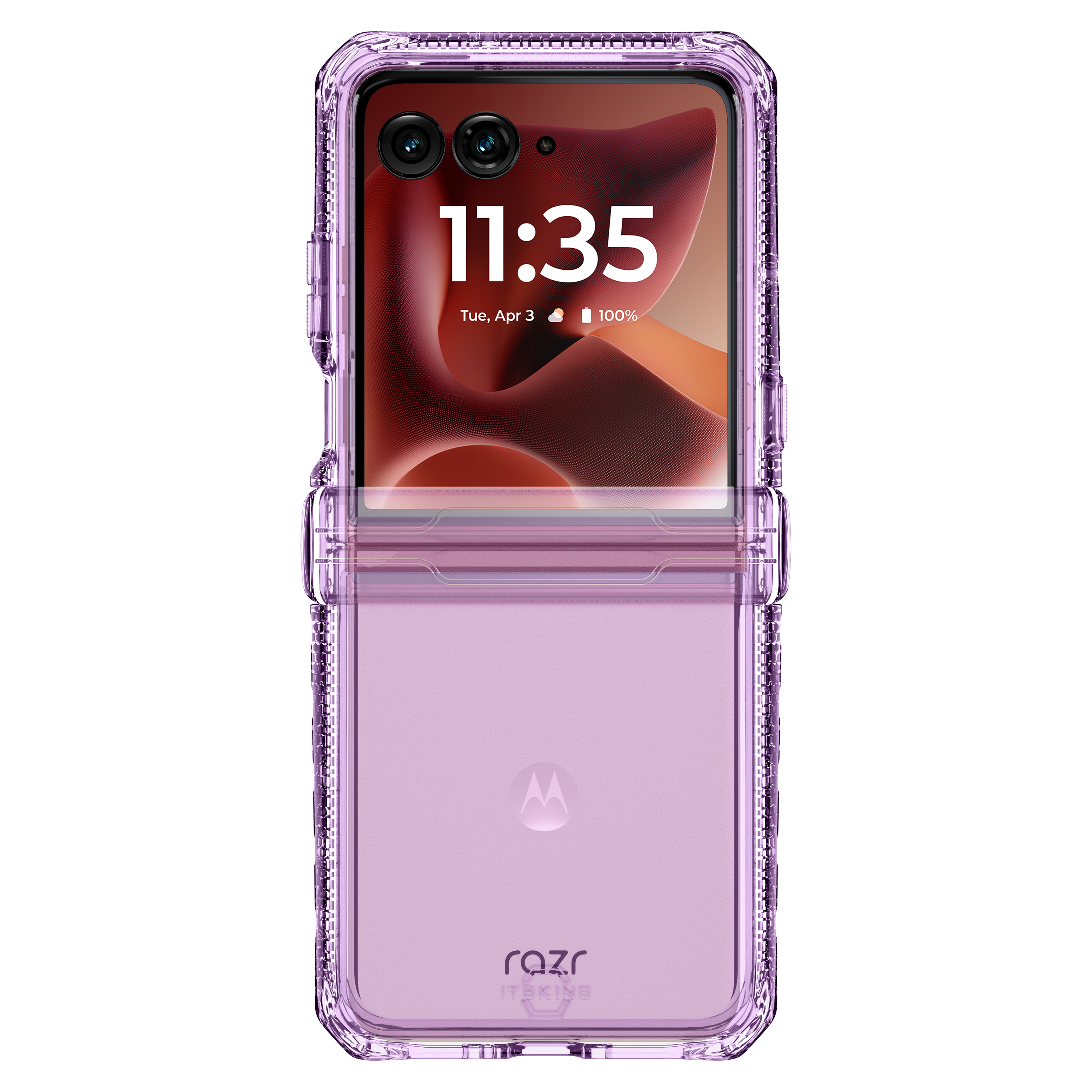 Itskins - Hybridr Clear Case For Motorola Razr Plus 2025 - Light Purple And Transparent