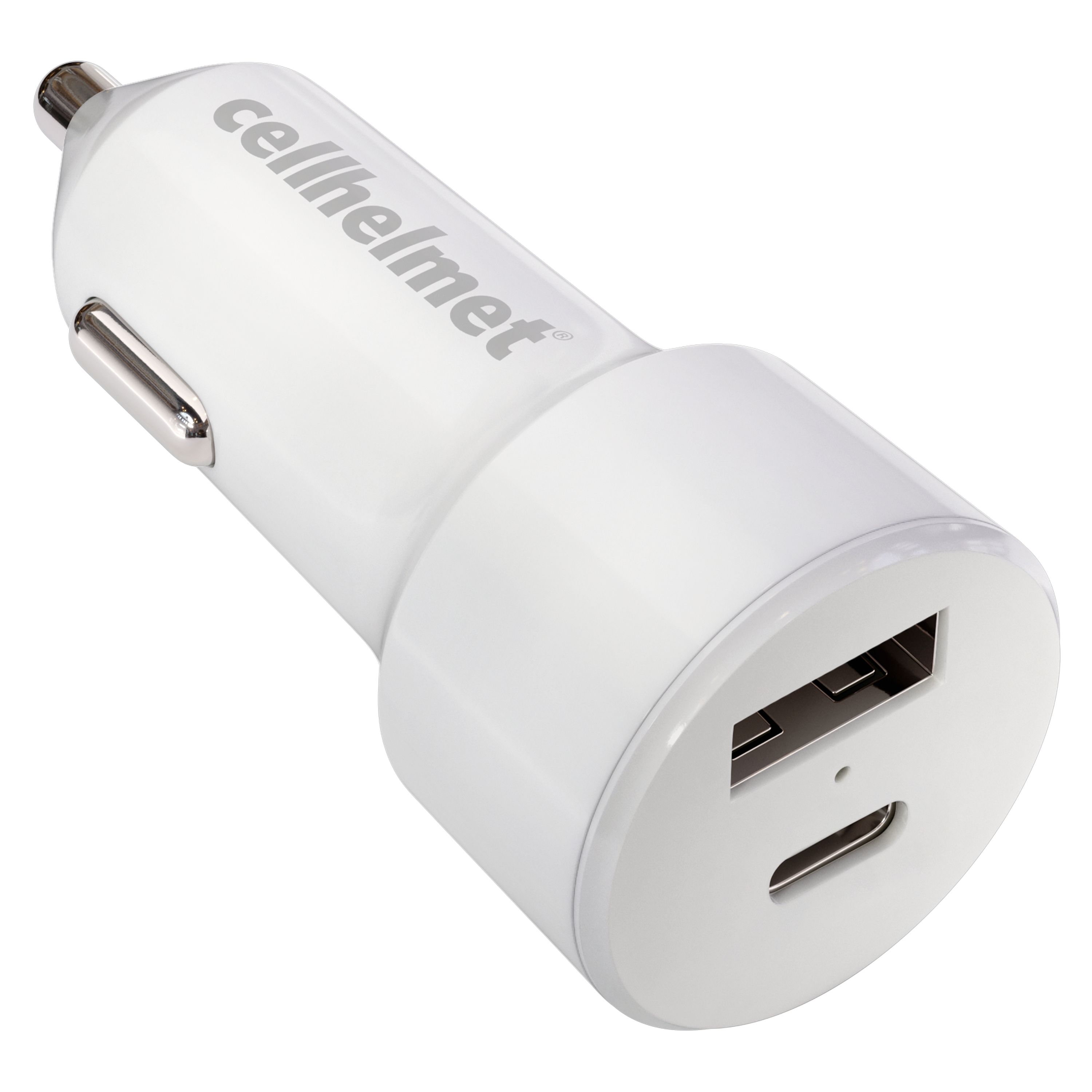 Cellhelmet - 20w Pd Usb C And Usb A Dual Port Car Charger - White
