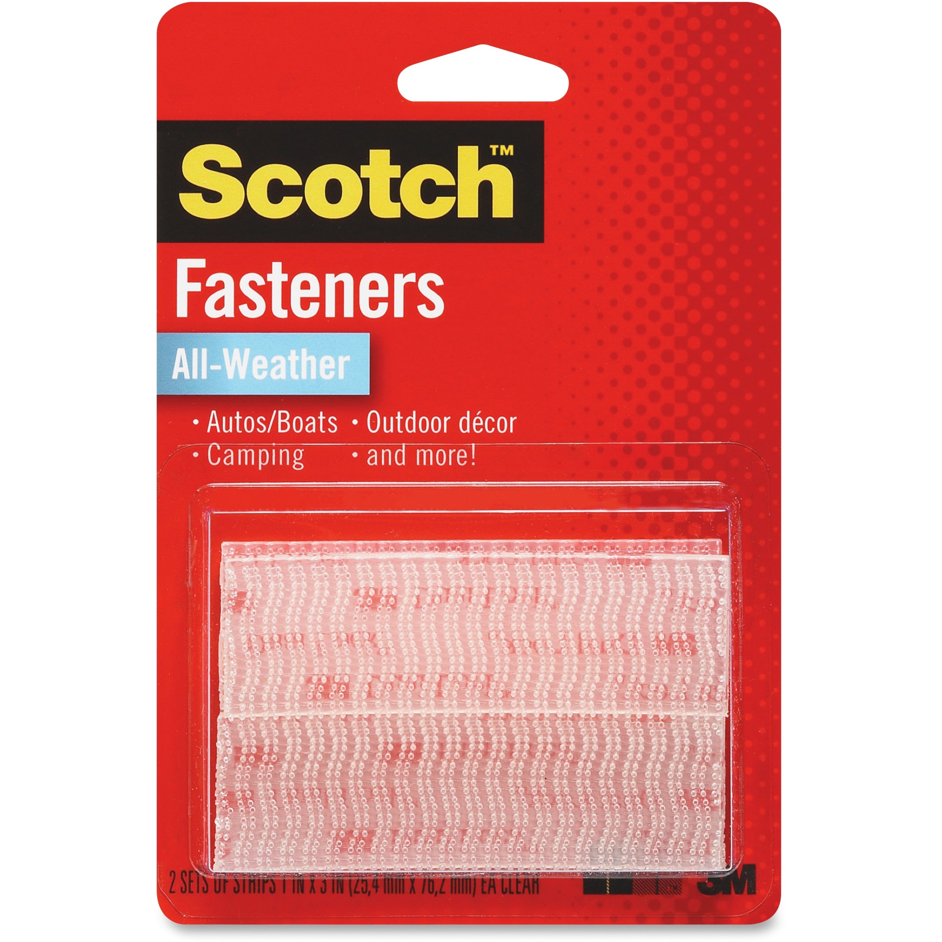 Scotch All-Weather Fasteners, 1", 2lb/in, Clear, RFD7090, 3"