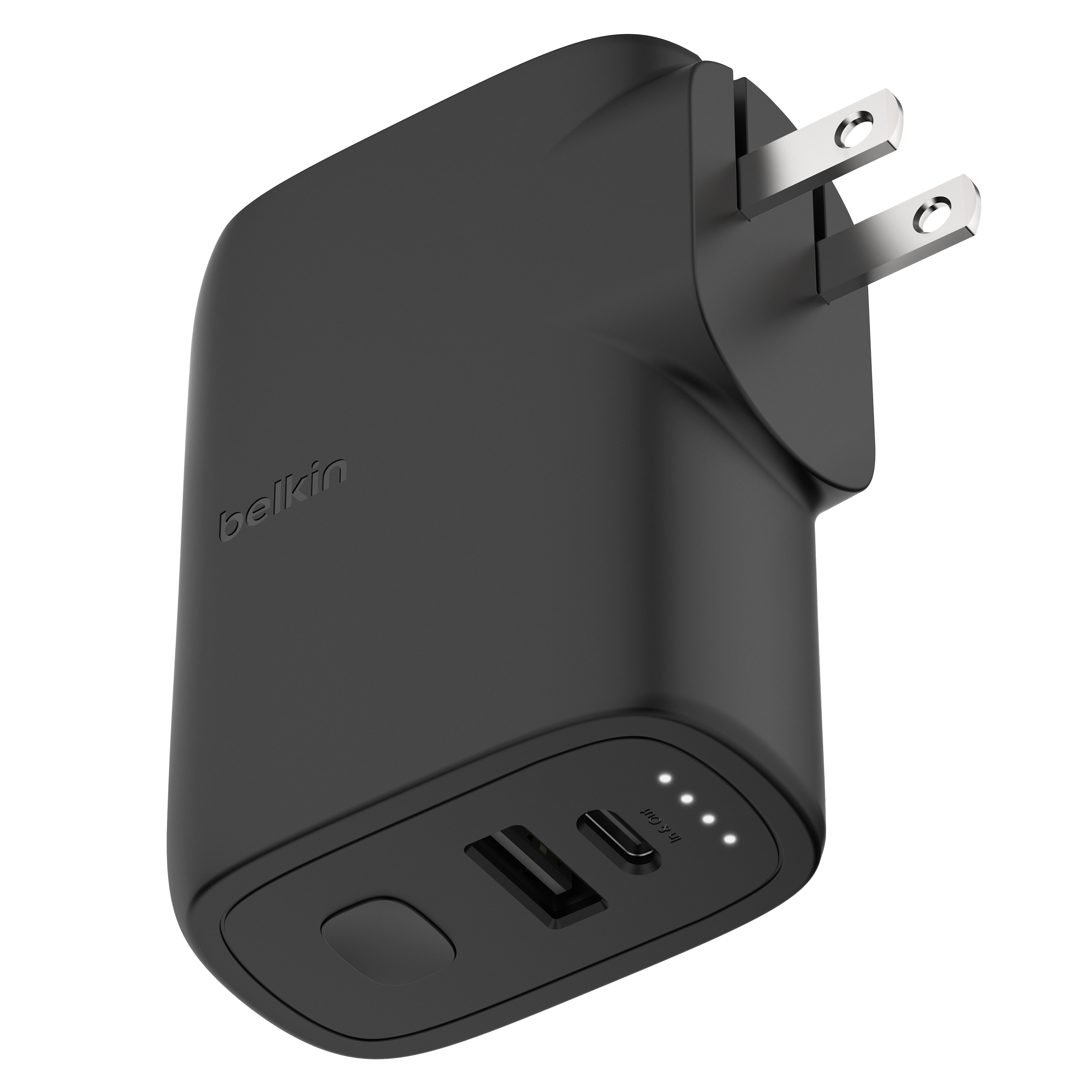 Belkin - Boostcharge Hybrid Wall Charger And Power Bank 5000 Mah - Black