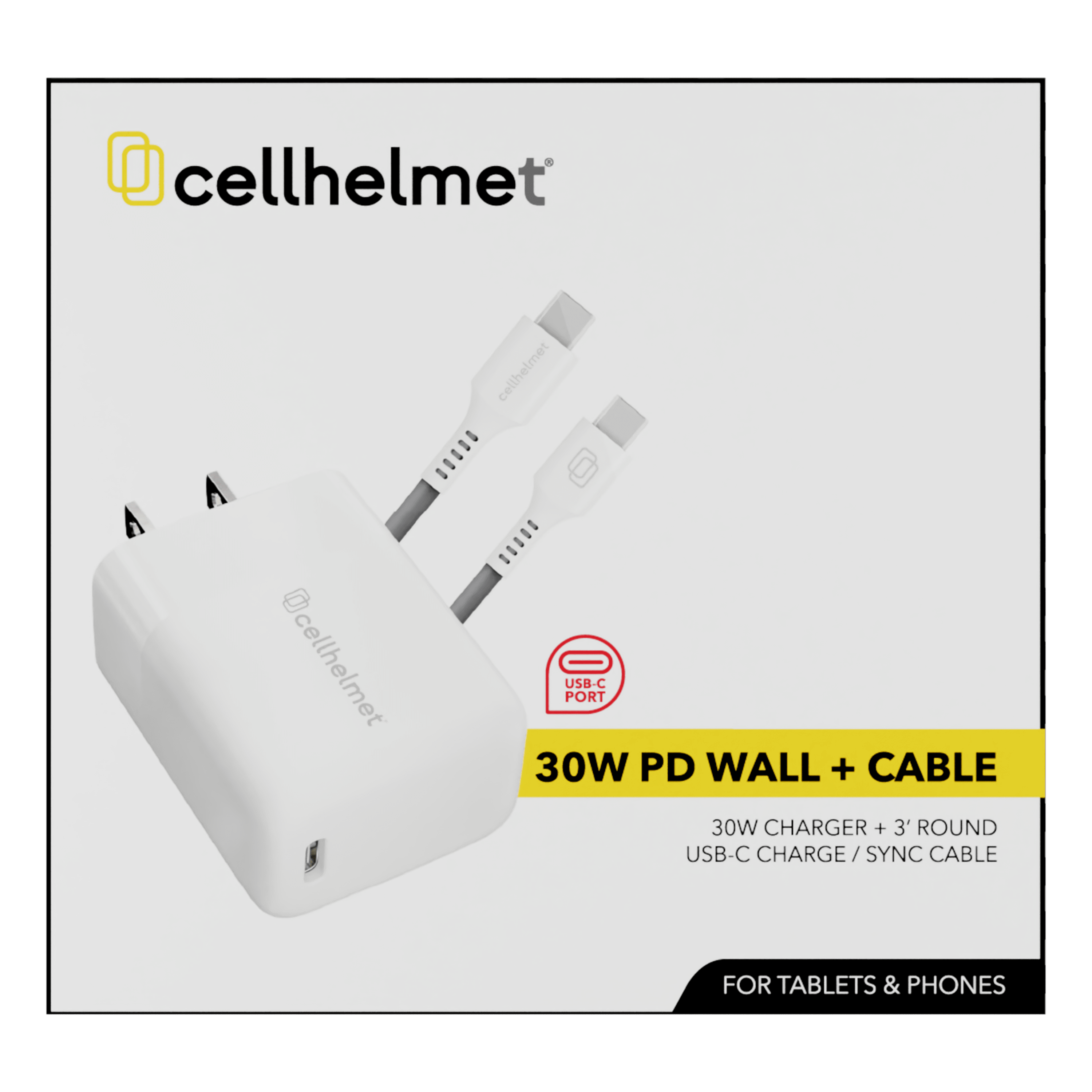 Cellhelmet - Wall Charger 30w Pd With Usb C To Usb C Cable - Gray