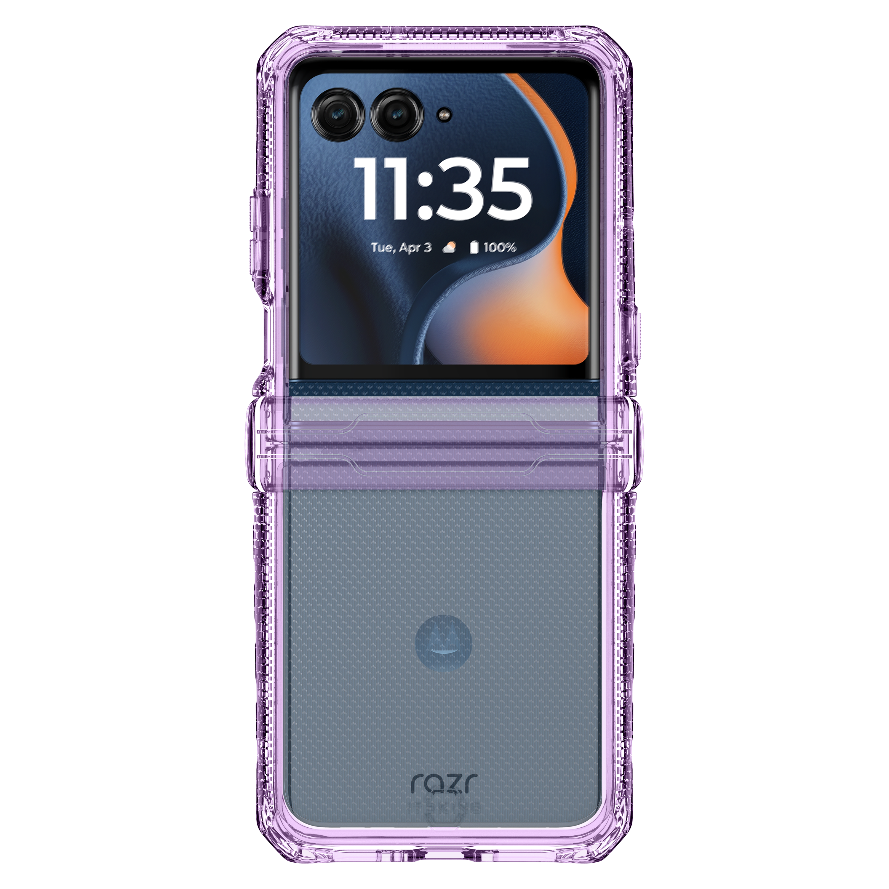Itskins - Hybridr Clear Case For Motorola Razr 2025 - Light Purple And Transparent