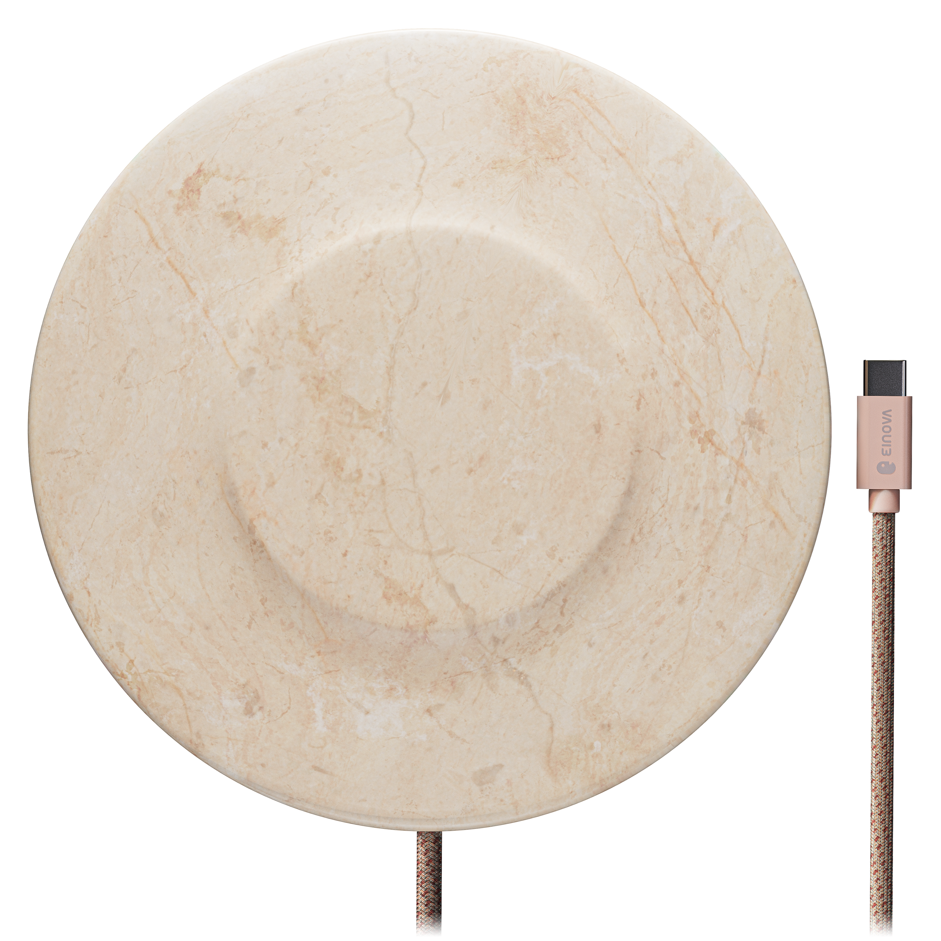 Einova - Classic Wireless Charging Stone - Cream Marble