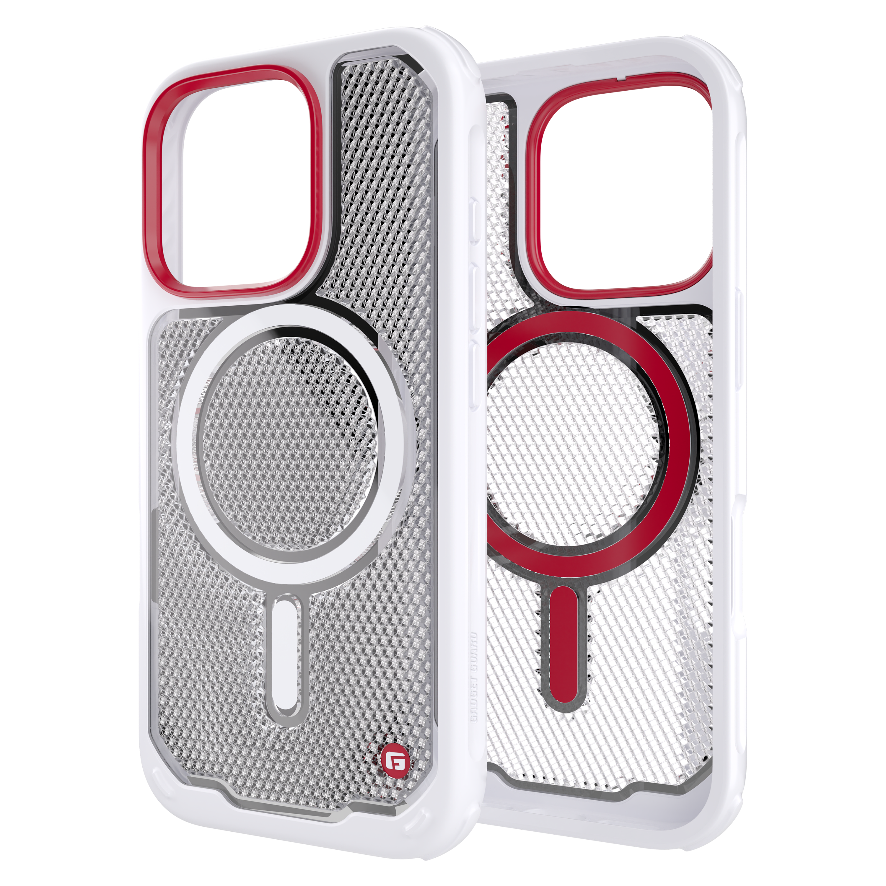 Gadget Guard - Reflector Magsafe Case With G-form Protection For Apple Iphone 16 Pro - White