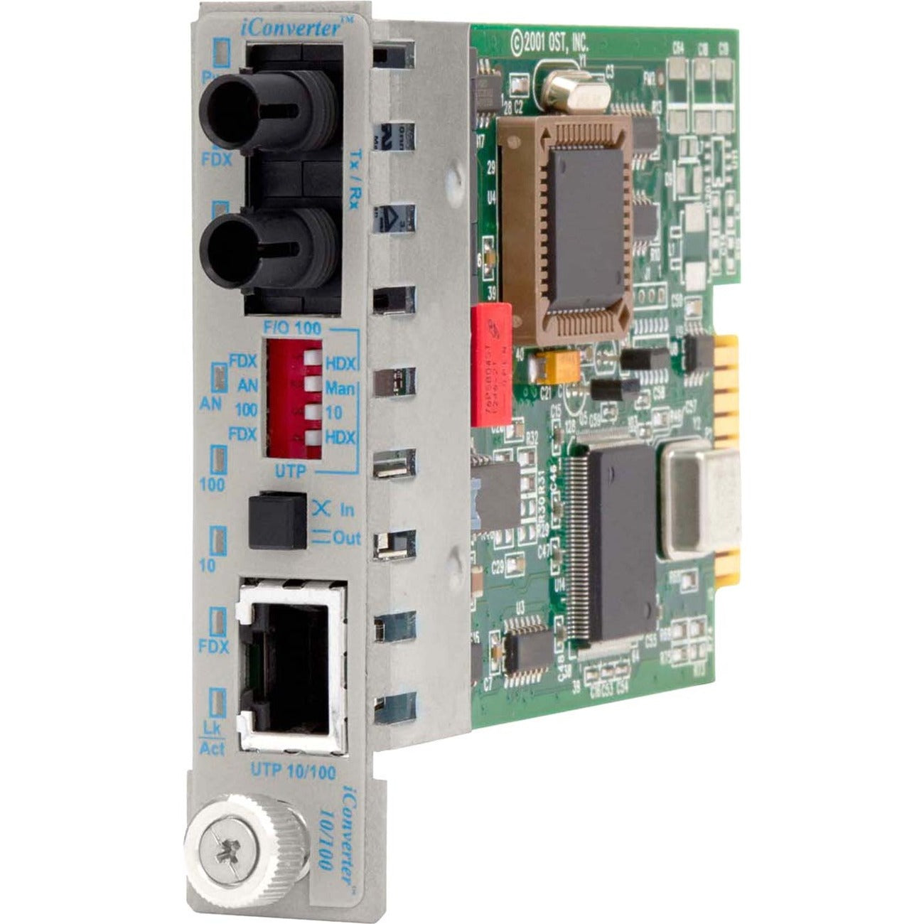Omnitron iConverter 10/100 Ethernet Fiber Media Converter RJ45 ST Single-Mode 60km Module
