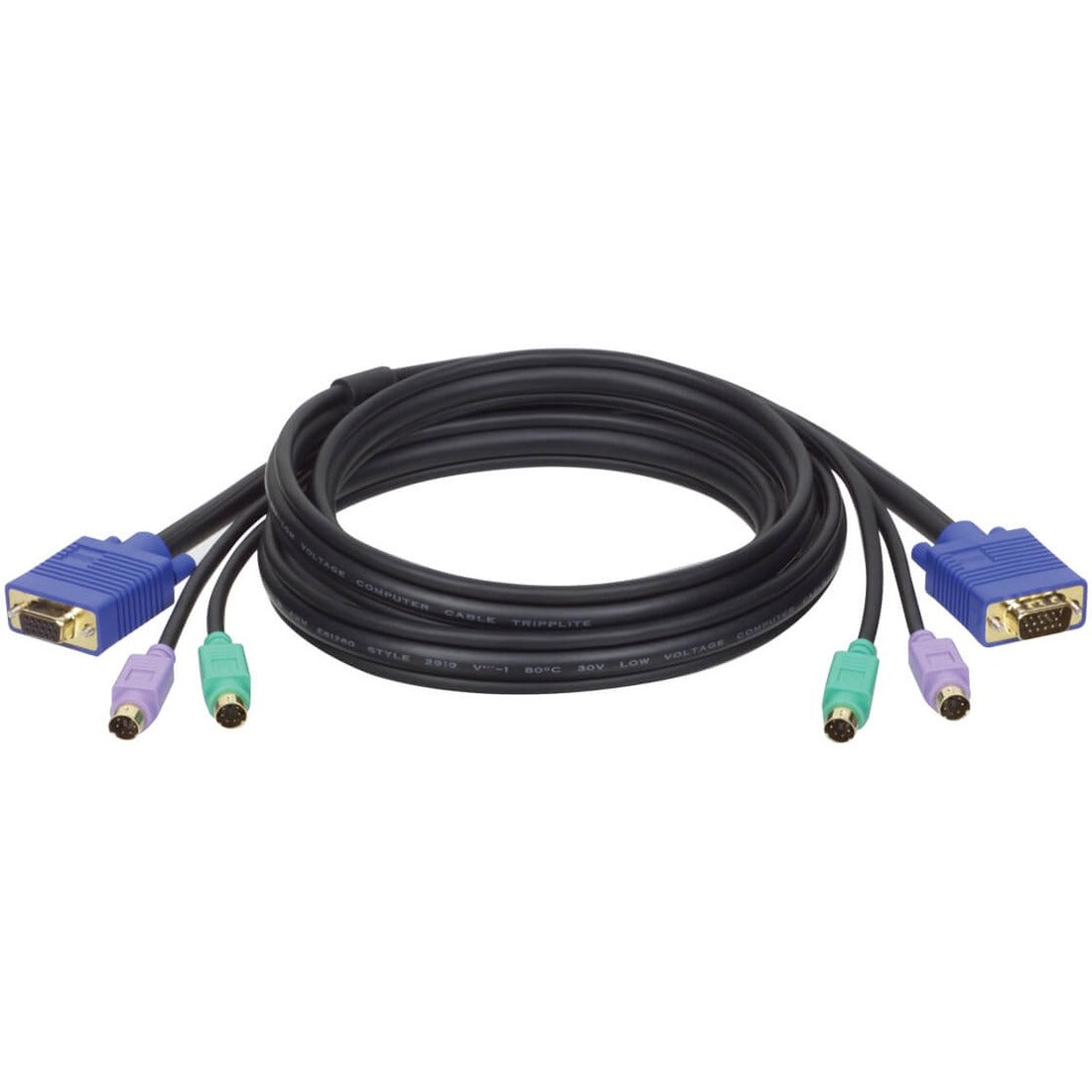 Eaton Tripp Lite Series PS/2 (3-in-1) Cable Kit for KVM Switch B007-008, 10 ft. (3.05 m)