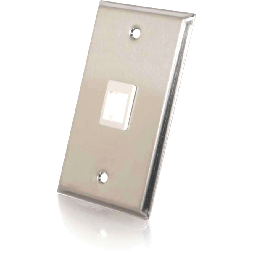 Legrand C2G 1-Port Single Gang Multimedia Keystone Wall Plate - Stainless Steel