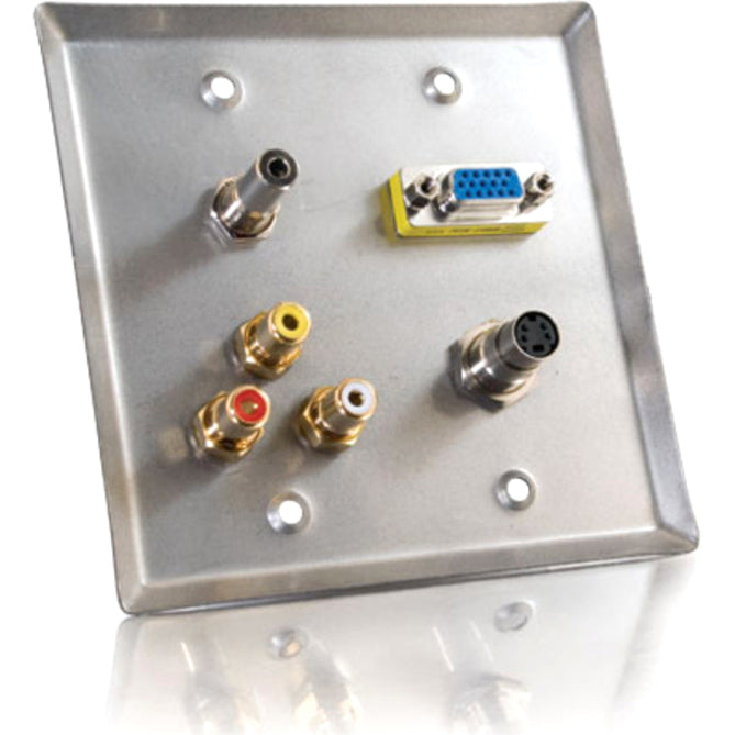 c2g-double-gang-hd15-vga-3-5mm-s-video-rca-audio-video-wall-plate-stainless-steel-2