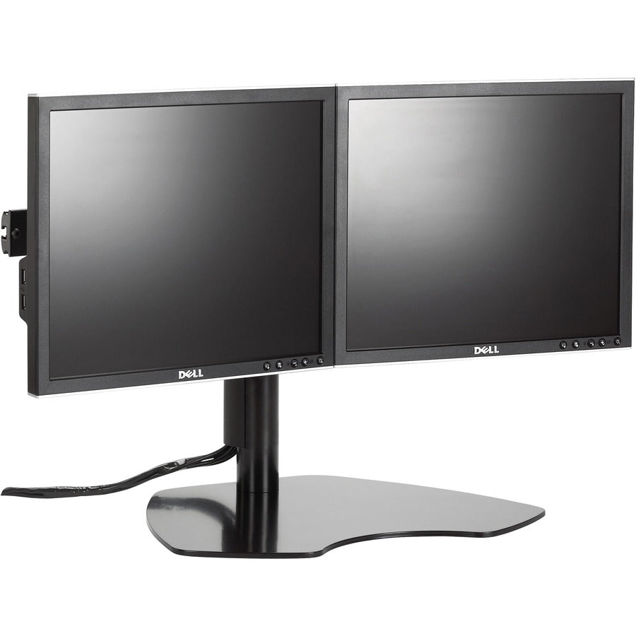 Legrand Chief KTP220B Dual Horizontal Monitor Table Stand, Black