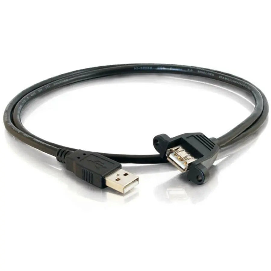 Legrand C2G 1ft Panel-Mount USB 2.0 A Male to A Female Cable