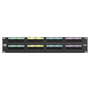 Leviton 48 Port Cat5e Network Patch Panel - 48 x RJ-45 - 48 Port(s) - 48 x RJ-45 - 48 x RJ-11 - 19" Wide