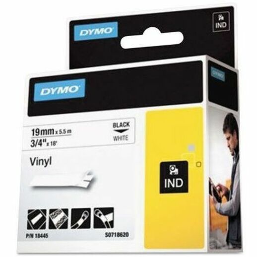 Sanford RhinoPro Coloured Tape Label, 18 ft, White