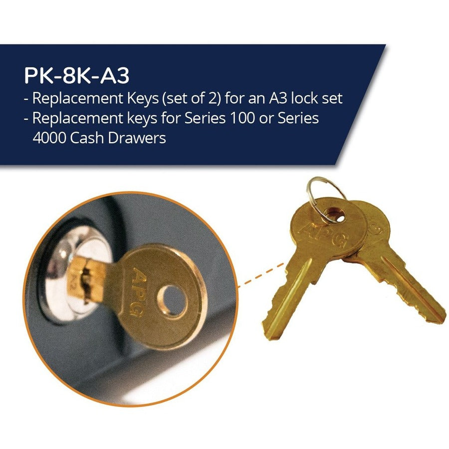 apg® Replacement Key| for A3 Code Locks | Set of 2 |