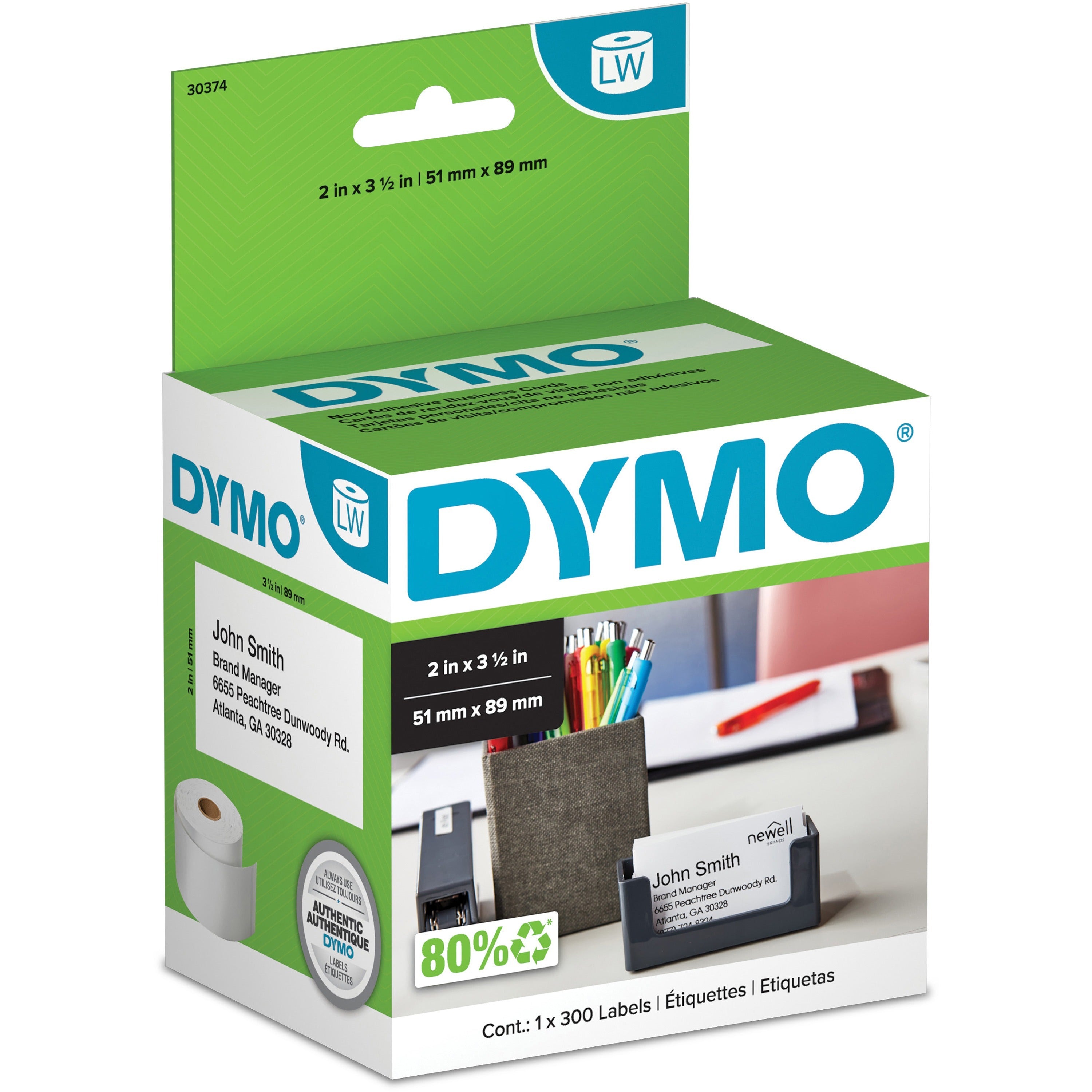 Dymo Nonadhesive Appointment Cardstock Labels, White