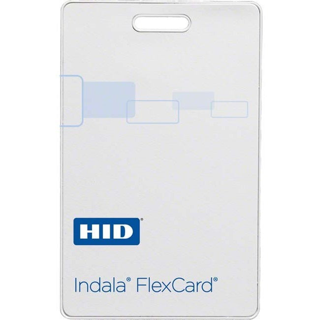 HID HID's Indala FlexCard® standard clamshell card is "credit card" length and width, features beveled edges, and can accept photo-flap and direct-print adhesive-backed ID badge overlays., 2.13 in, FPCRD-SSSMP-0000