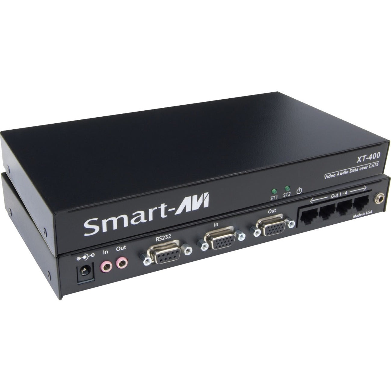Smart SmartAVI UXGA/Audio/IR/RS-232 Point-to-Multi- Point CAT5 Extender, 4-Port Transmitter