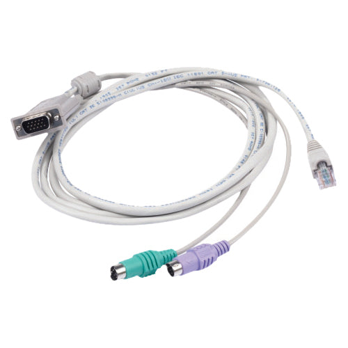 Legrand Raritan KVM UTP cable - RJ-45 Network, mini-DIN (PS/2) PS/2 - HD-15 Video - 6.5ft, 6.5 ft, MCUTP20-PS2