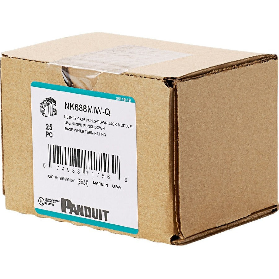 PANDUIT NetKey Cat.6 UTP Jack Module - RJ-45, 110-punchdown
