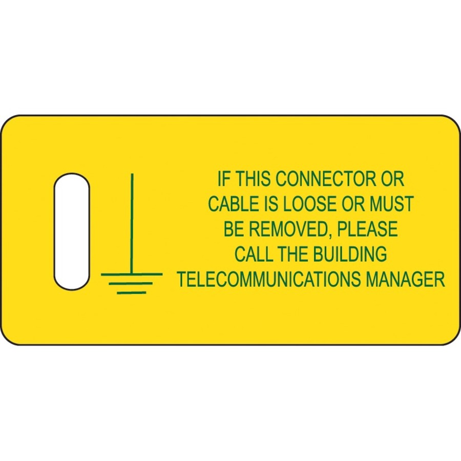 Panduit Warning Tag Green Yellow 2.75 in 1.38 in