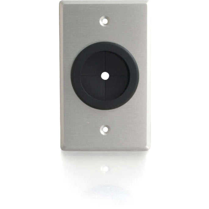 c2g-1-5in-grommet-cable-pass-through-single-gang-wall-plate-brushed-aluminum