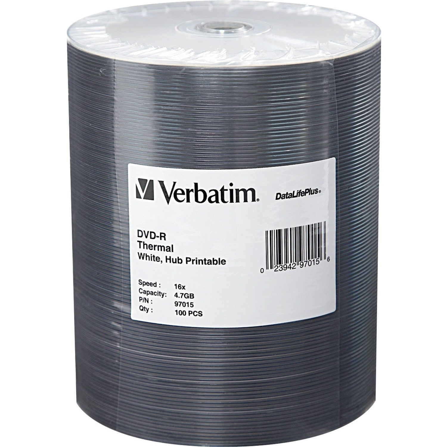 verbatim-dvd-r-4-7gb-16x-datalifeplus-white-thermal-printable-hub-printable-100pk-tape-wrap