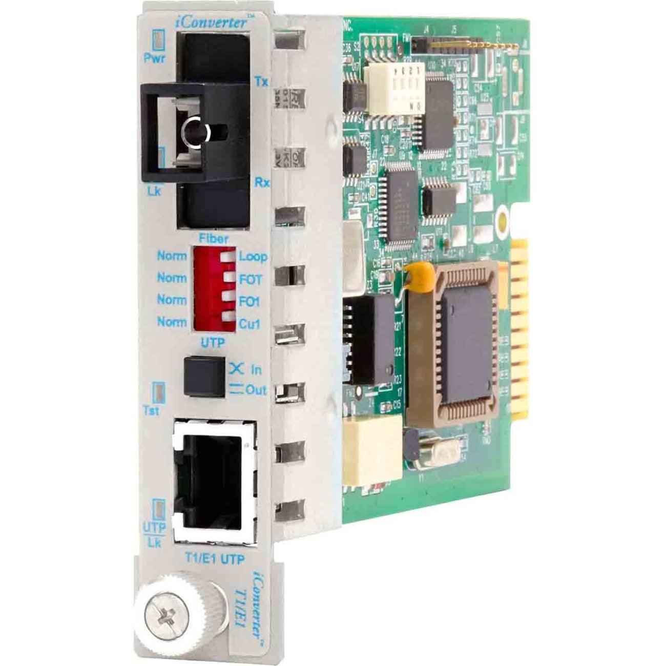 Omnitron iConverter T1/E1 Single-Fiber Media Converter RJ48 SC Single-mode 20km BiDi Module