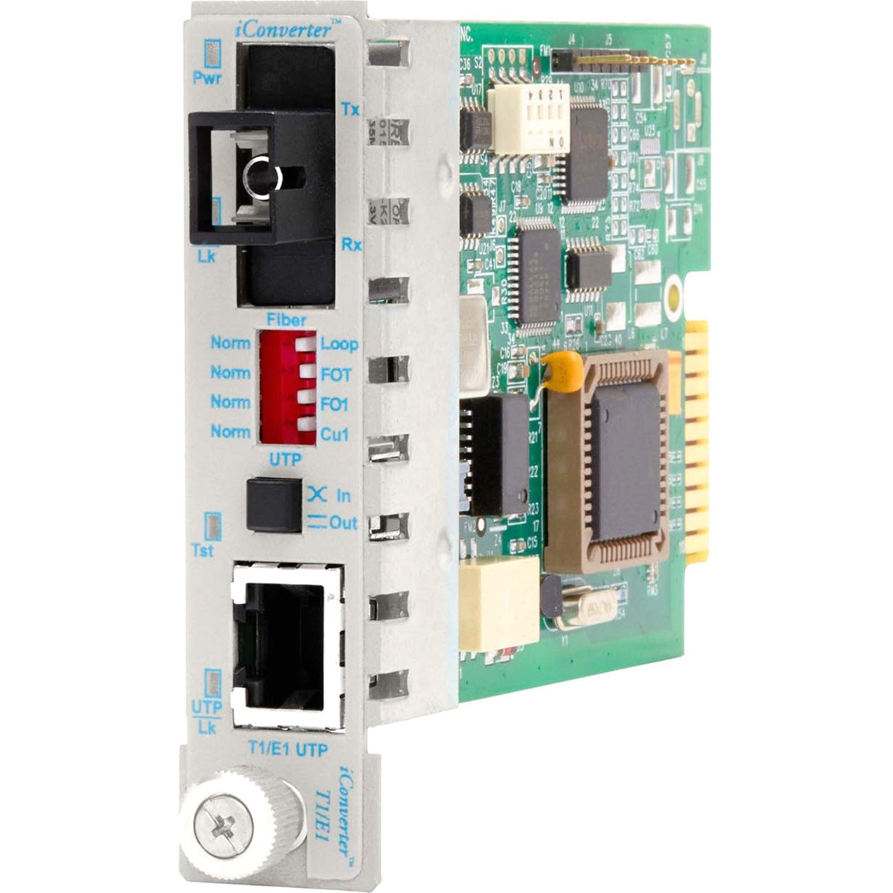 Omnitron iConverter T1/E1 Single-Fiber Media Converter RJ48 SC Single-mode 20km BiDi Module
