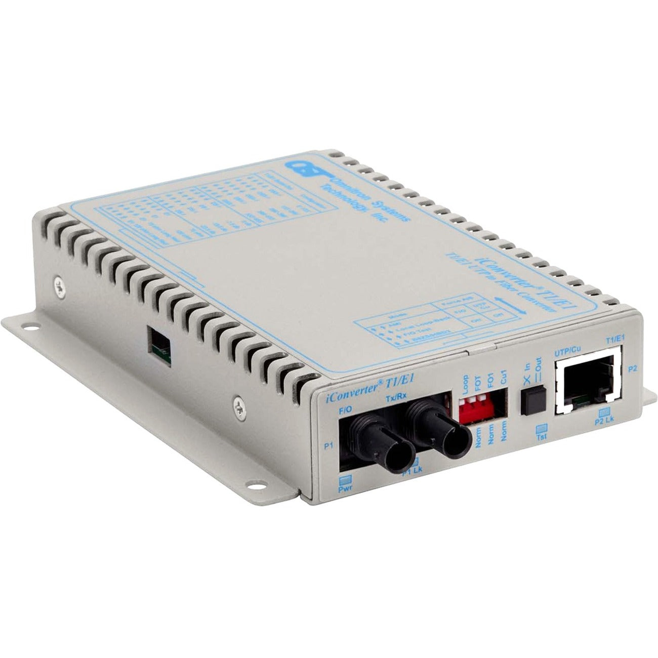 Omnitron iConverter T1/E1 Fiber Media Converter RJ48 ST Single-Mode 30km