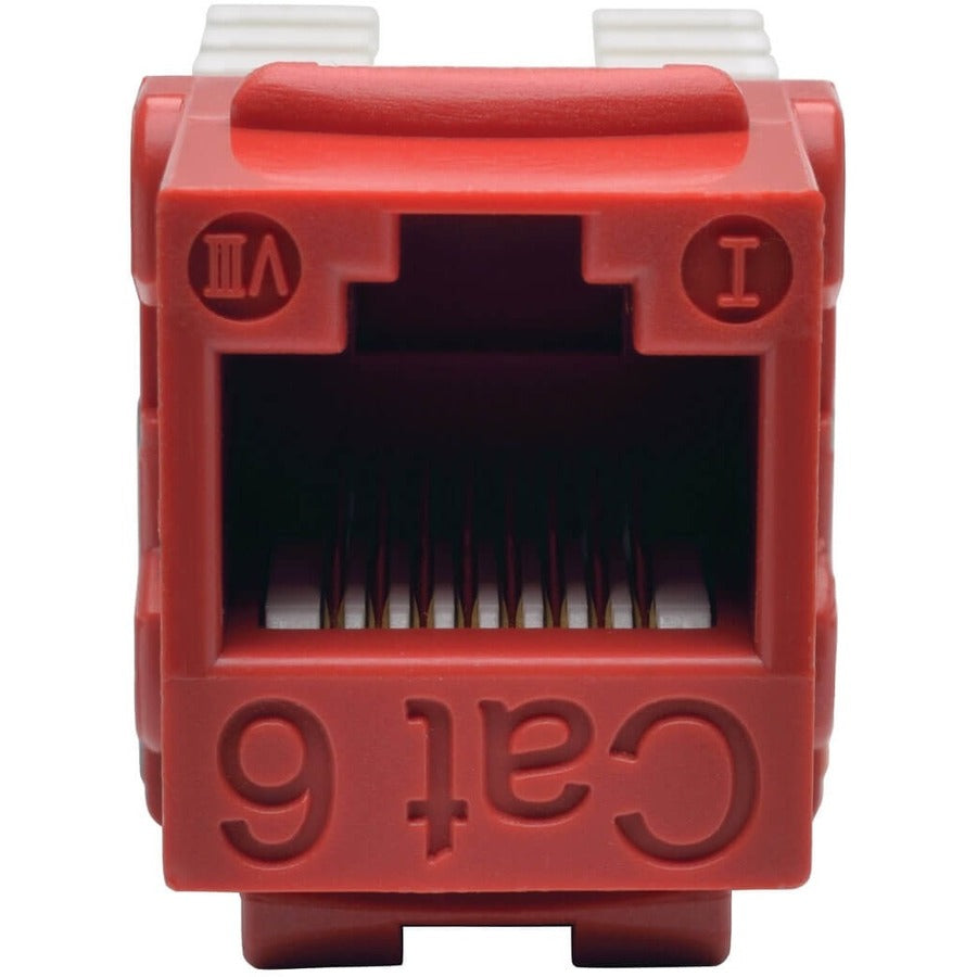 Eaton Tripp Lite Series Cat6/Cat5e 110 Style Punch Down Keystone Jack - Red, TAA