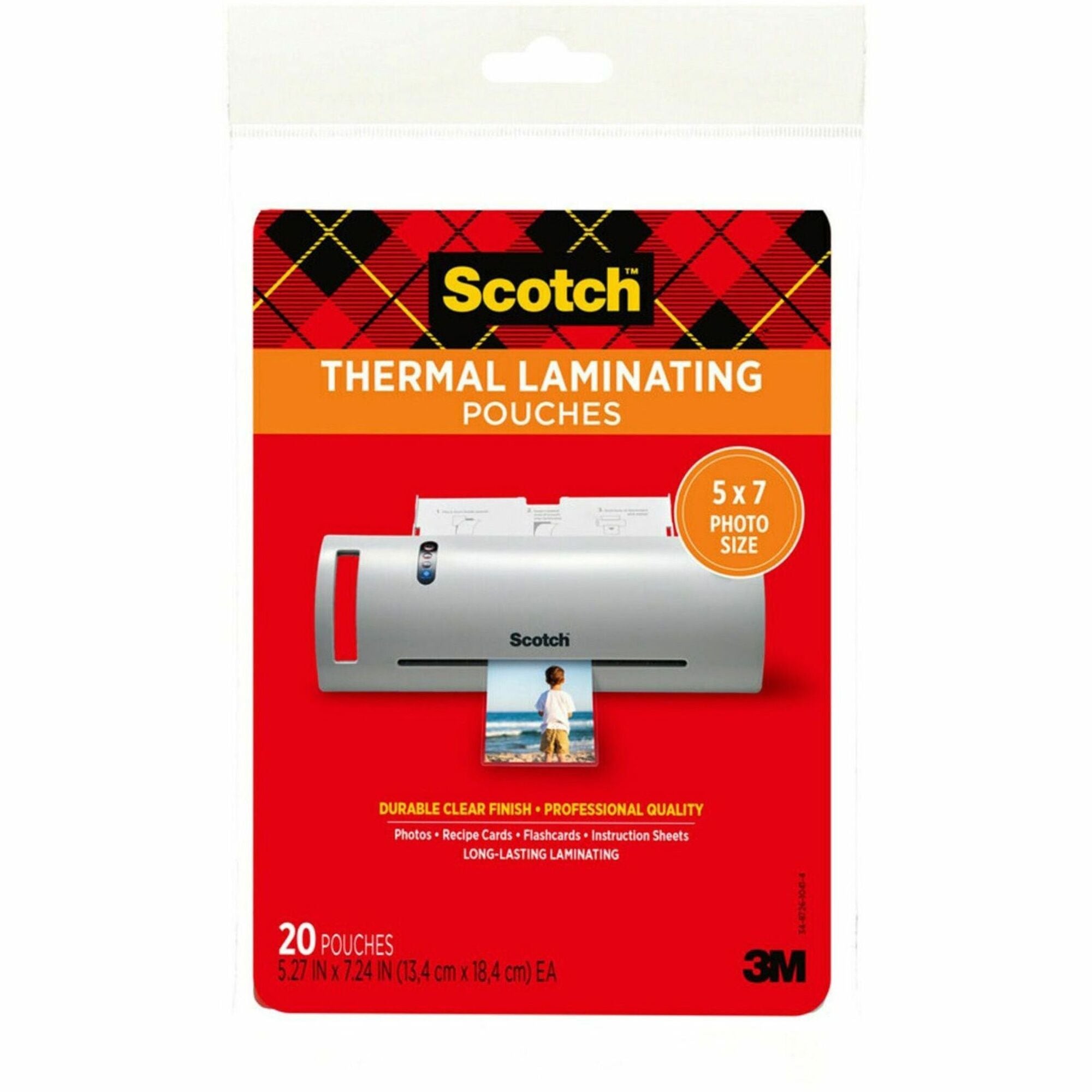 Scotch Thermal Laminating Pouches, 5.20", Clear, TP590320, 7.20"