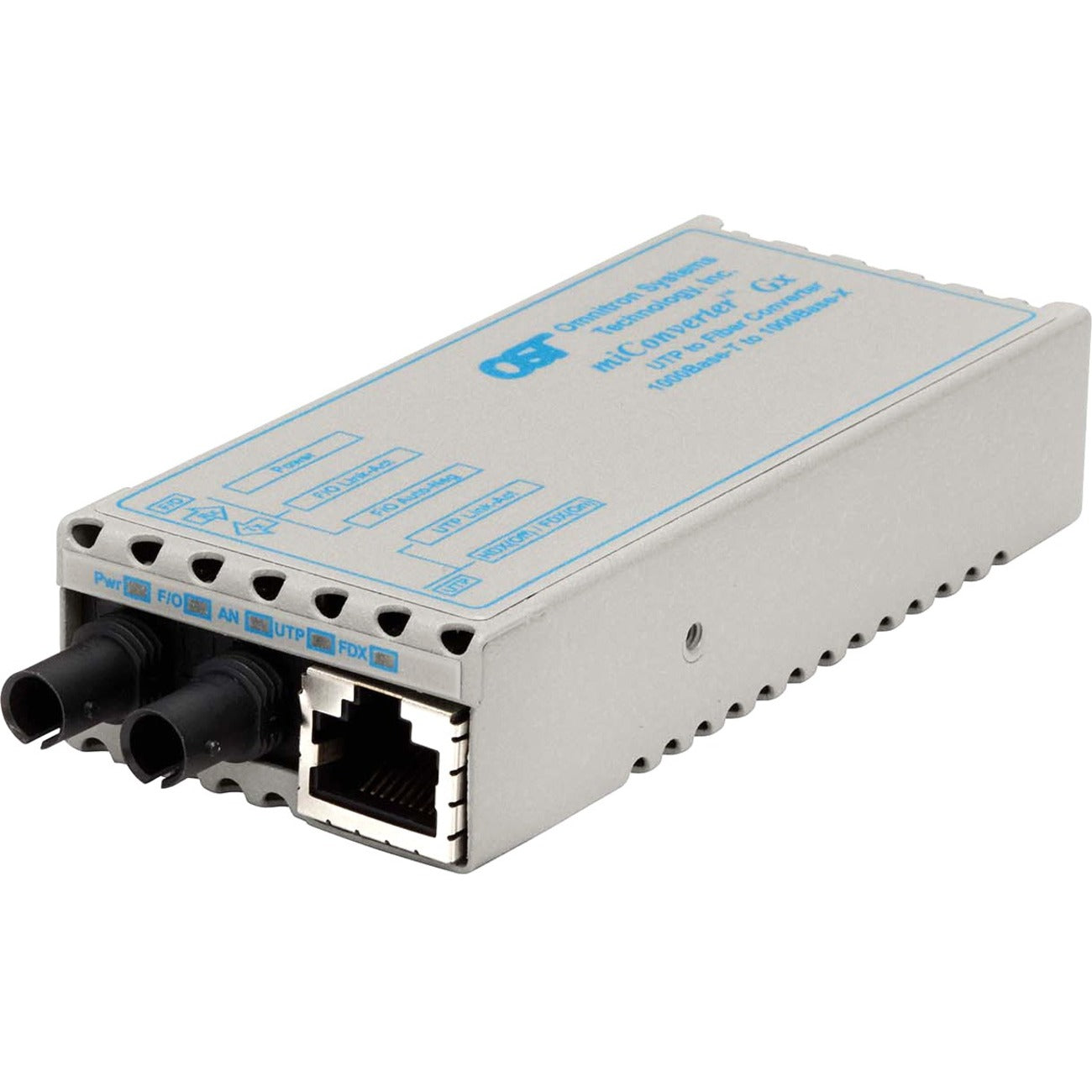 Omnitron miConverter 1000Mbps Gigabit Ethernet Fiber Media Converter RJ45 ST Single-Mode 12km