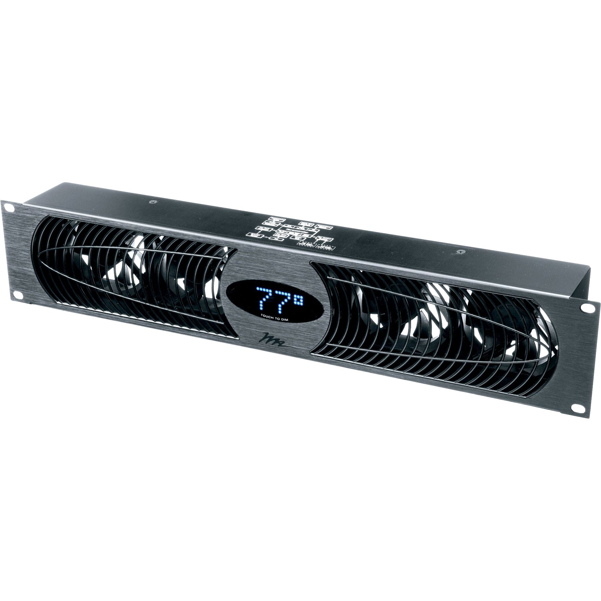 Legrand Middle Atlantic Ultra Quiet Fan Panel, Black, UQFP-4DRA