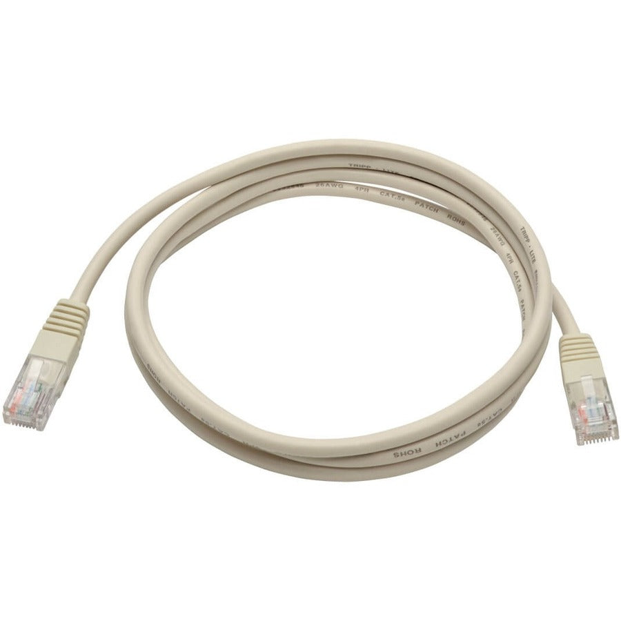 Eaton Tripp Lite Series Cat5e 350 MHz Molded (UTP) Ethernet Cable (RJ45 M/M), PoE - White, 5 ft. (1.52 m)
