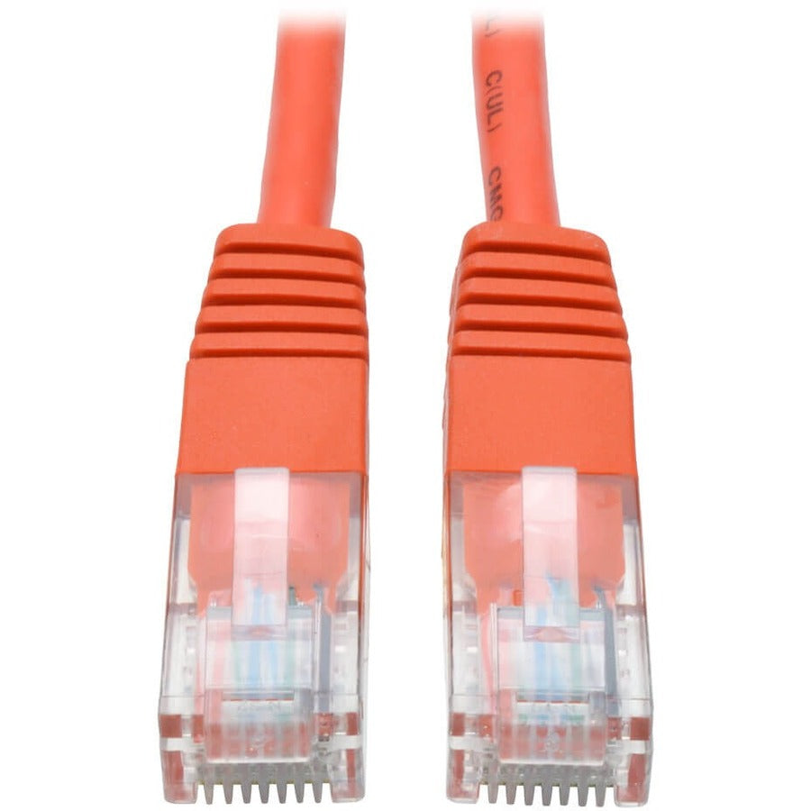 Eaton Tripp Lite Series Cat5e 350 MHz Molded (UTP) Ethernet Cable (RJ45 M/M), PoE - Orange, 14 ft. (4.27 m)