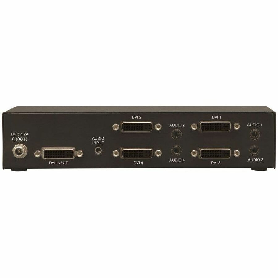 Eaton Tripp Lite Series 4-Port DVI Splitter with Audio and Signal Booster - Single-Link DVI-I, 1920 x 1200 (1080p) @ 60 Hz, TAA