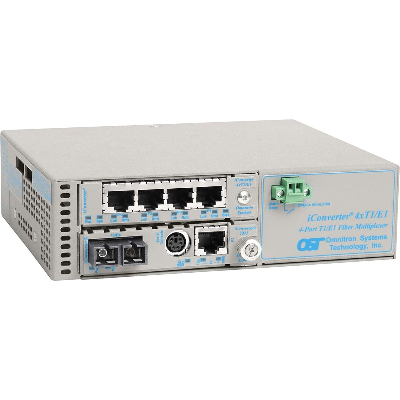 Omnitron iConverter MUX/M Ethernet + 4xT1/E1 Fiber Multiplexer SC Single-Mode 12km