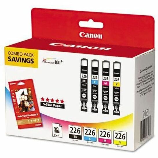 Canon CLI-226 Original Inkjet Ink Cartridge - Black, Cyan, Magenta, Yellow - 4 / Pack