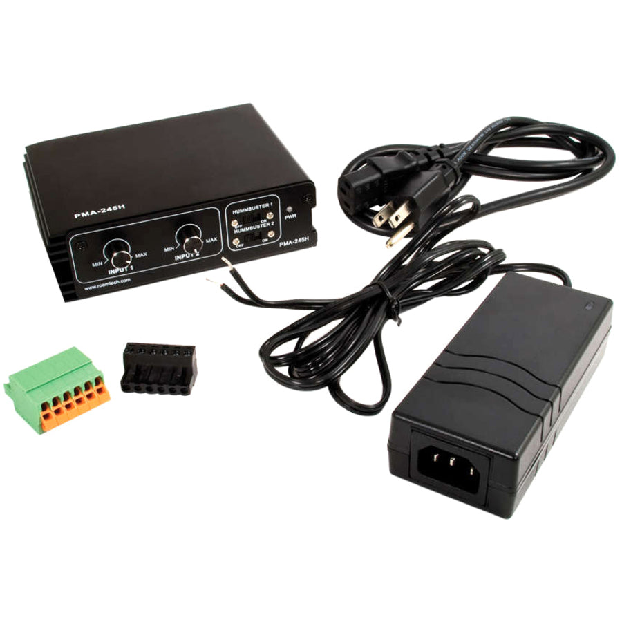 Legrand C2G Plenum-Rated 45 Watt Stereo Mixer/Amplifier, Black