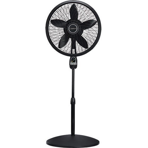 Lasko 1843 Floor Fan - 18" Fan Diameter - 3 Speed - Adjustable Height, Oscillating, Quiet, Programmable, Remote - Black