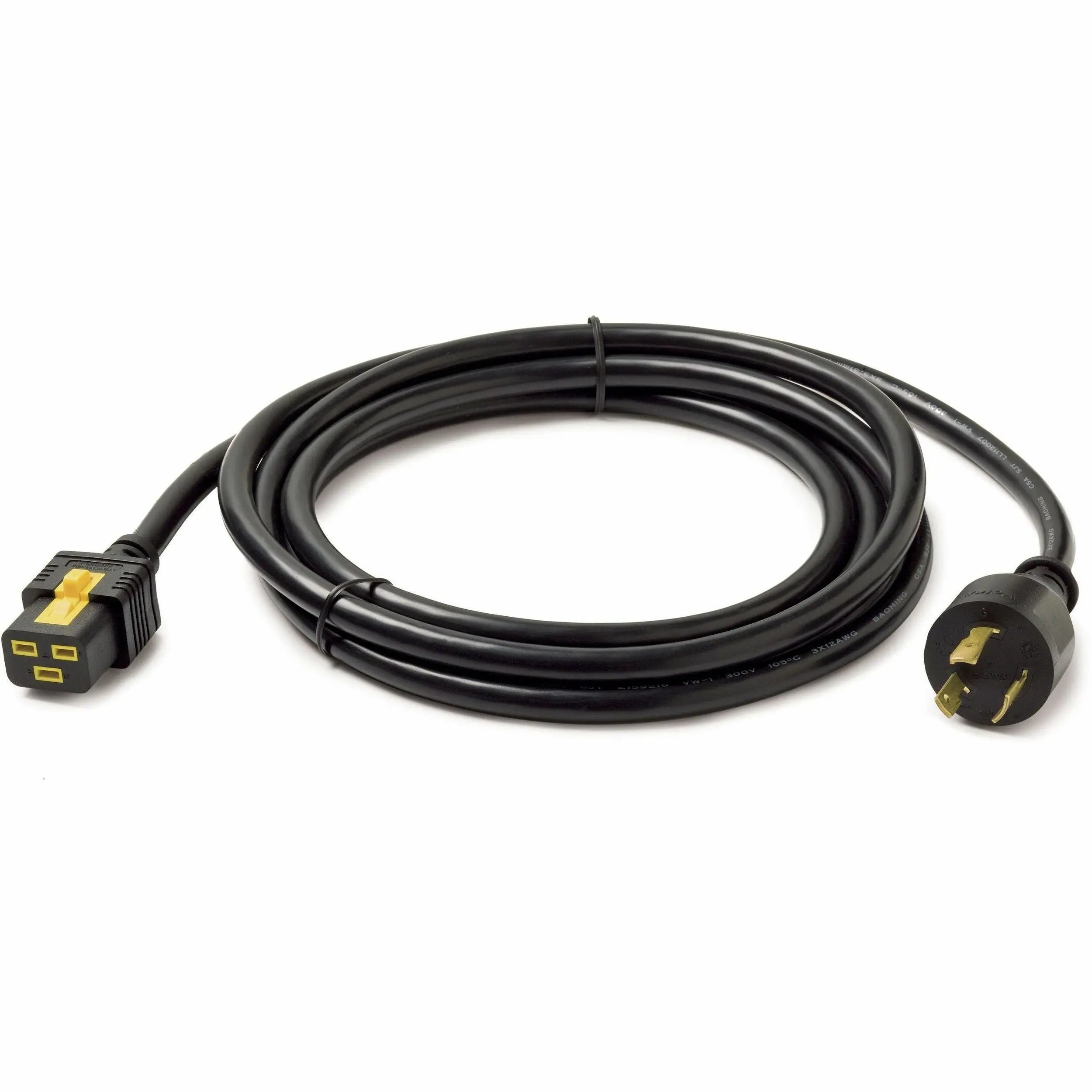 Schneider Power Cord, Locking C19 to L6-20P, 3.0m, 9.84 ft, AP8753, PDUs, Black