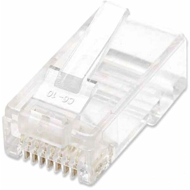 IC Intellinet Network Solutions Cat6 RJ45 Modular Plugs, 2-Prong, UTP, For Stranded Wire, 100 Plugs in Jar