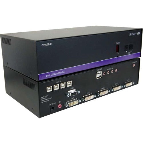 SmartAVI DVNET-4P: 41 DVI-D/USB2.0/Audio Switch, 20 ft, DVN-4PS, DVNET-4P: 41 DVI-D/USB2.0/Audio Switch PS5VD2A Power Supply