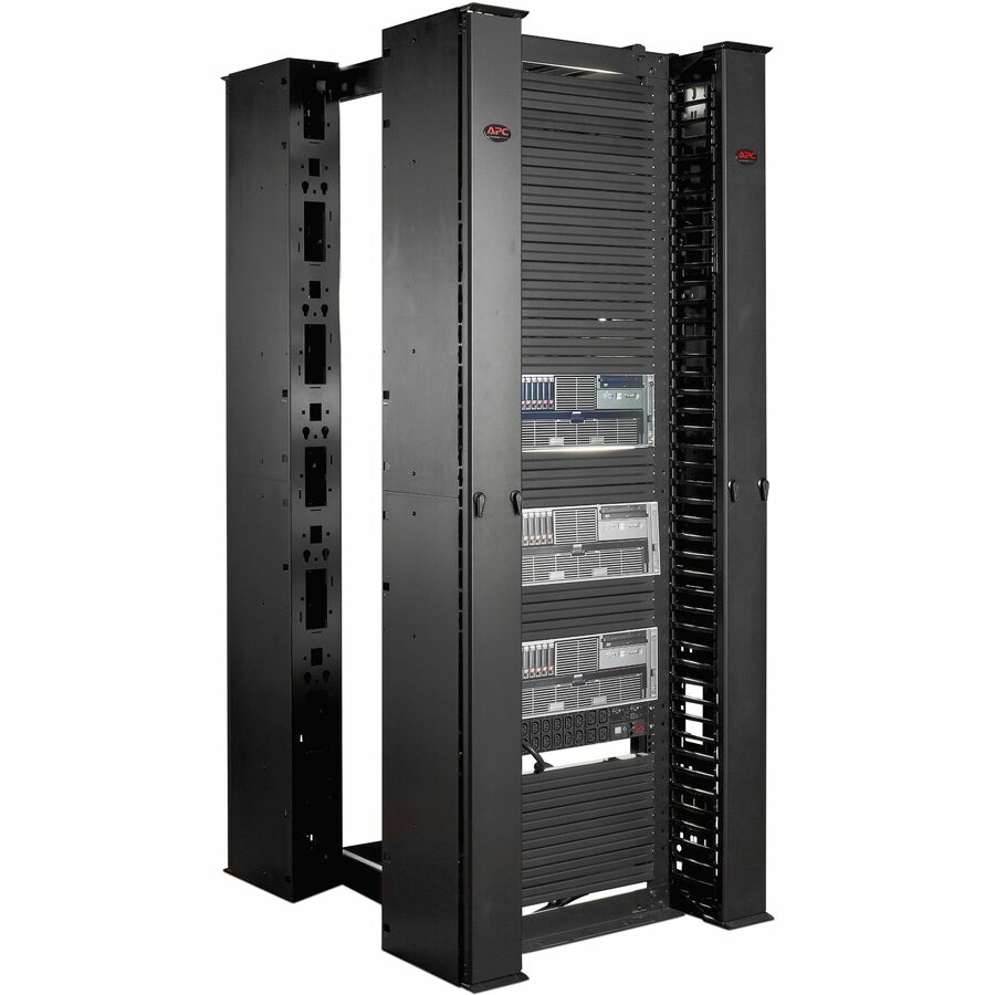 Schneider Performance,Vertical Cable Manager for 2 & 4 Post Racks, 84"H x 6"W, Single-Sided with Door