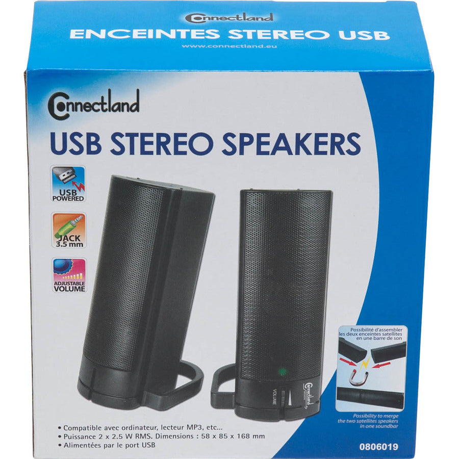 SYBA Connectland CL-SPK20037 2.0 Speaker System - 5 W RMS - Black