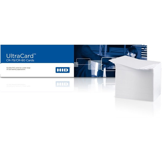 Fargo UltraCard PVC Card, 2.13", White, 3.38"