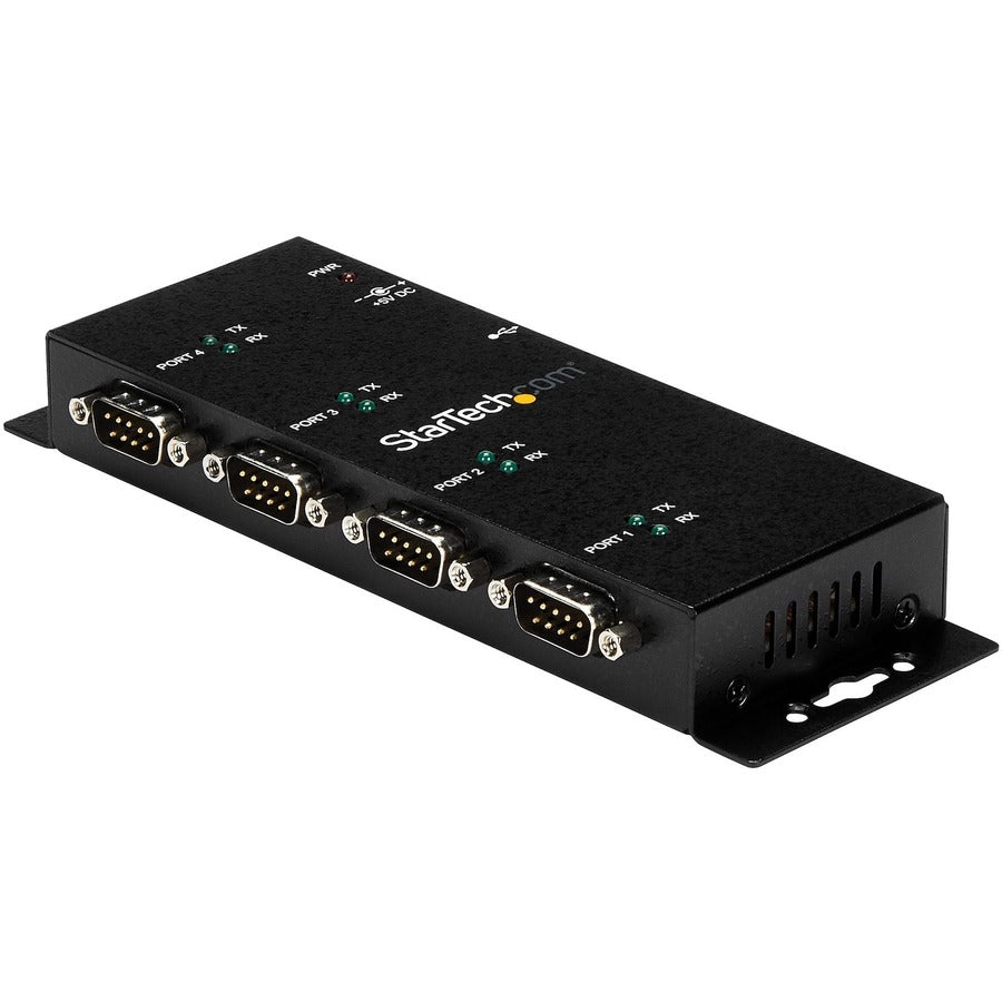 StarTech.com USB to Serial Adapter Hub &acirc;&euro;" 4 Port &acirc;" Industrial &acirc;" Wall Mount &acirc;" Din Rail &acirc;" COM Port Retention &acirc;" FTDI USB Serial
