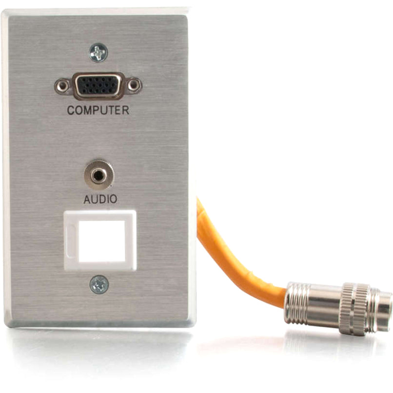 Legrand C2G RapidRun Single Gang VGA (HD15) + 3.5mm + Keystone Wall Plate